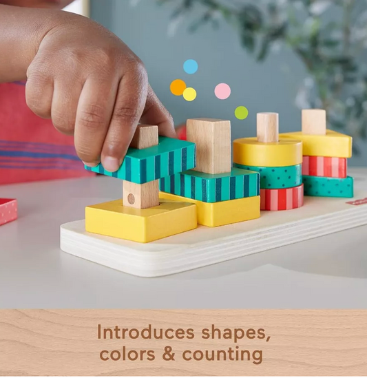 Fisher-Price | Wooden Shape Stacker Toddler Sorting Toy
