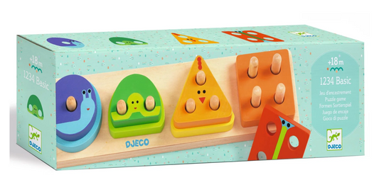 Djeco | 1234 BAsic wooden shape stacker